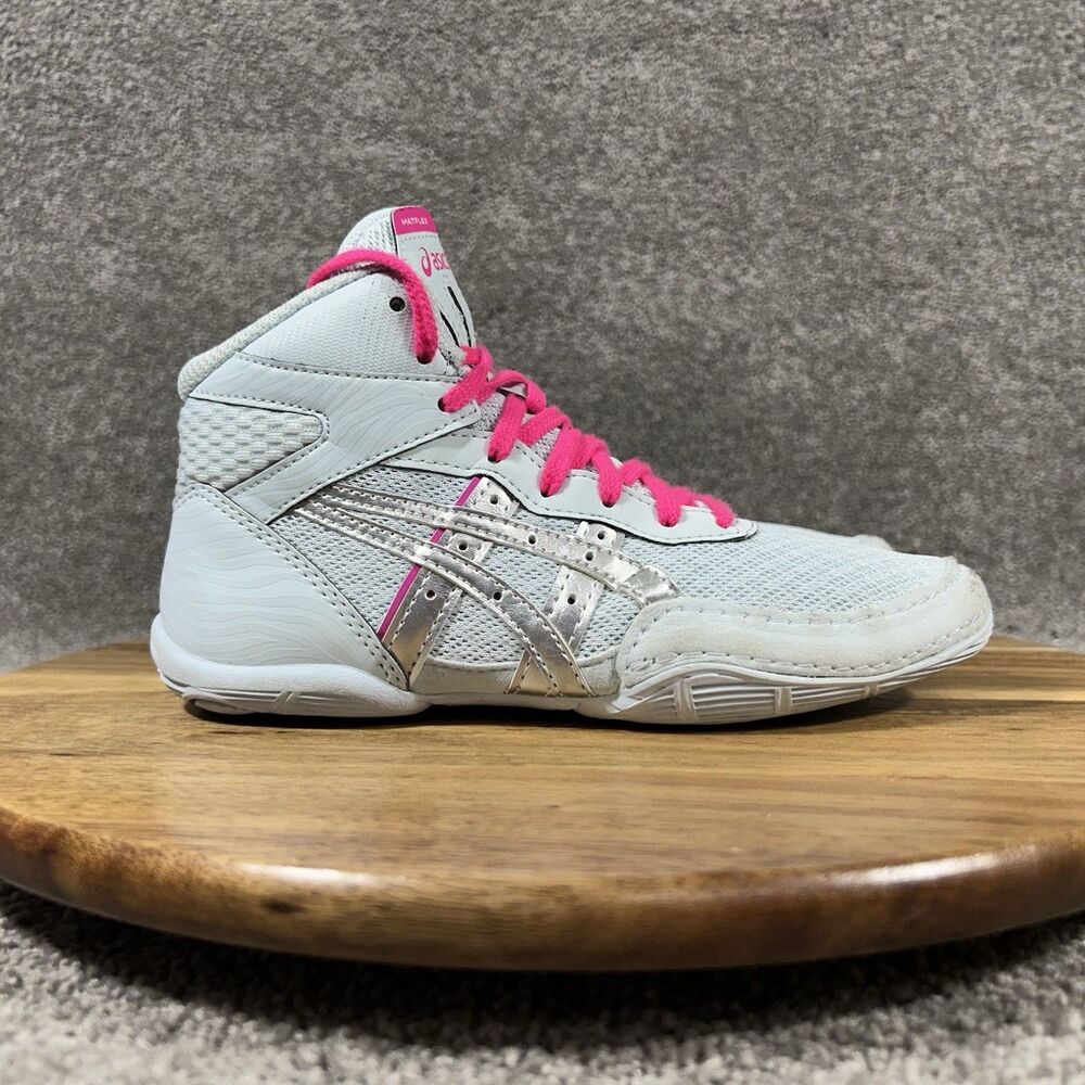 ASICS Matflex 7 1084A011 Youth Size 1 Cool Grey Pure Silver Wrestling Shoes Used
